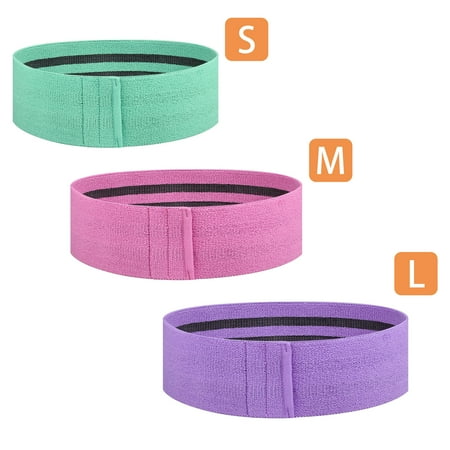 Set of 3 Booty Resistance Workout Bands for Legs and Butt - Elastic Fabric Non Slip Hip Bands - Resistance Loop Circle Exercise Bands for Women and (Best Hip Exercises For Men)