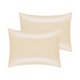 thumbnail image 1 of Juego de fundas de almohada de satén tejido de 2 con cierre de sobre estándar beige, 1 of 6