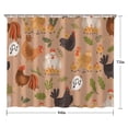 thumbnail image 5 of Beige Chicken Cartoon Pattern Shower Curtain 84"x72" ,Bathroom Decorative Shower Curtains Set with 12 Hooks,Modern Waterproof Washable Shower Curtain, 5 of 6