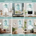 thumbnail image 6 of Tie Up Curtains for Windows Hippocampus Valance Adjustable Balloon Curtain Ocean Marin Life Teal Coral Tie Up Shades for Kitchen Living Room Bedroom Privacy Curtain Drape 34x45 Inch, 6 of 9