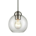 thumbnail image 4 of Elk Home Astoria 1-Light Mini Pendant in Brushed Nickel Finish with Clear Glass Globe Shade, 6-inch Wide, 4 of 4