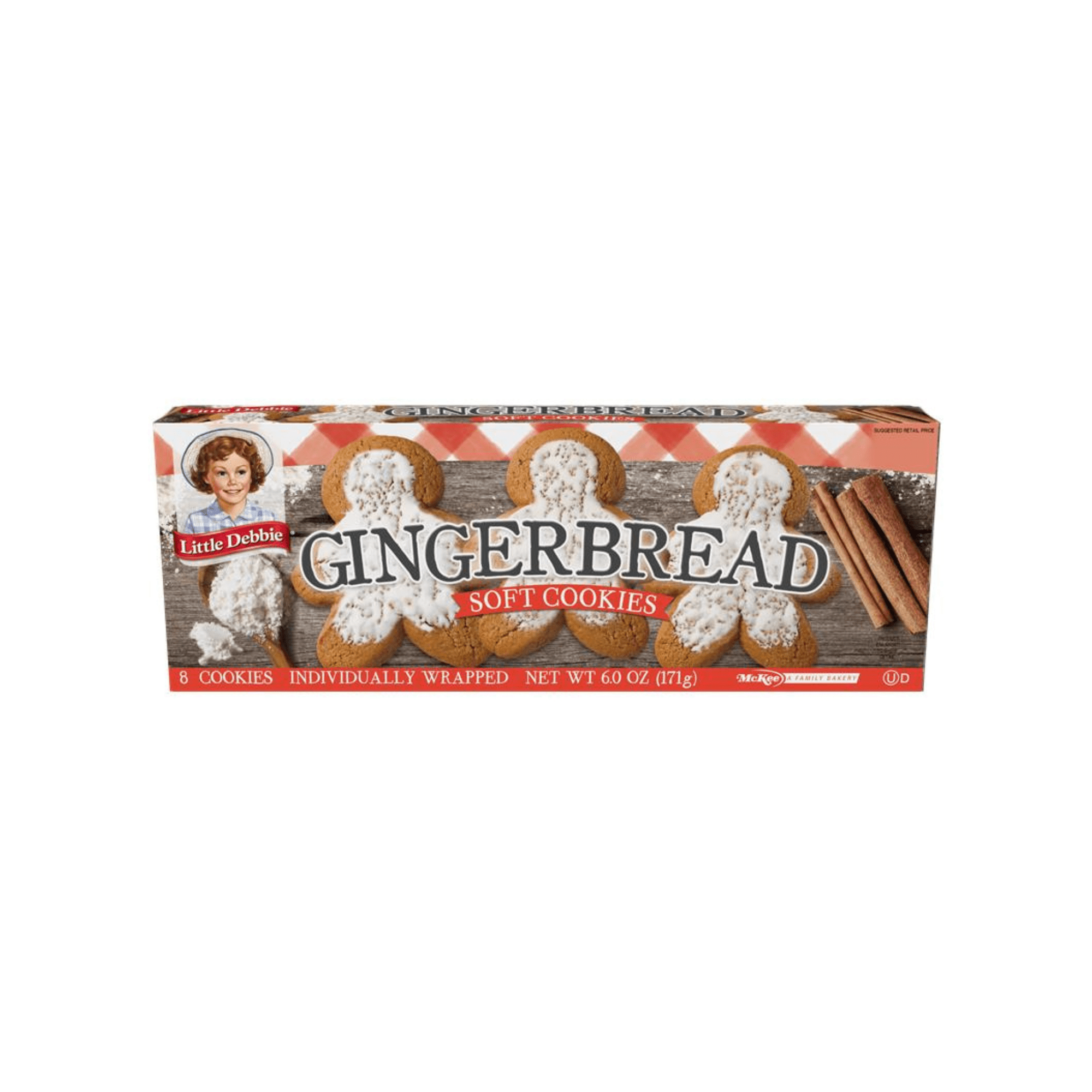 Little Debbie Christmas Gingerbread Soft Cookies, 5 Boxes, 40 Individually Wrapped Cookies