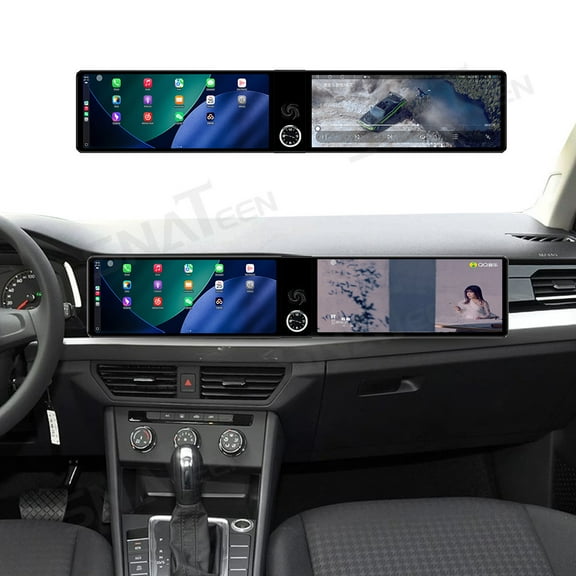 SNATEEN Dual 12.3 inch Carplay Screen/Radio/Multimedia Player for Volkswagen Bora 2019-2022 Universal Car Navigation/GPS Upgrade Headunit Android Display 1080P Touch Screen Replace System