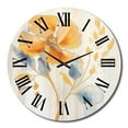 thumbnail image 4 of Designart "Harmonious Chaos in Yellow and Blue II" Floral Oversized Wall Clock, 4 of 5