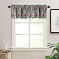 thumbnail image 4 of Retro Boho Floral Window Valance Curtain, William Morris Vintage Red Pink Flowers Botanical Window Treatment Valances for Home Kitchen Café Décor 54''x18'', 1 Panel, 4 of 6