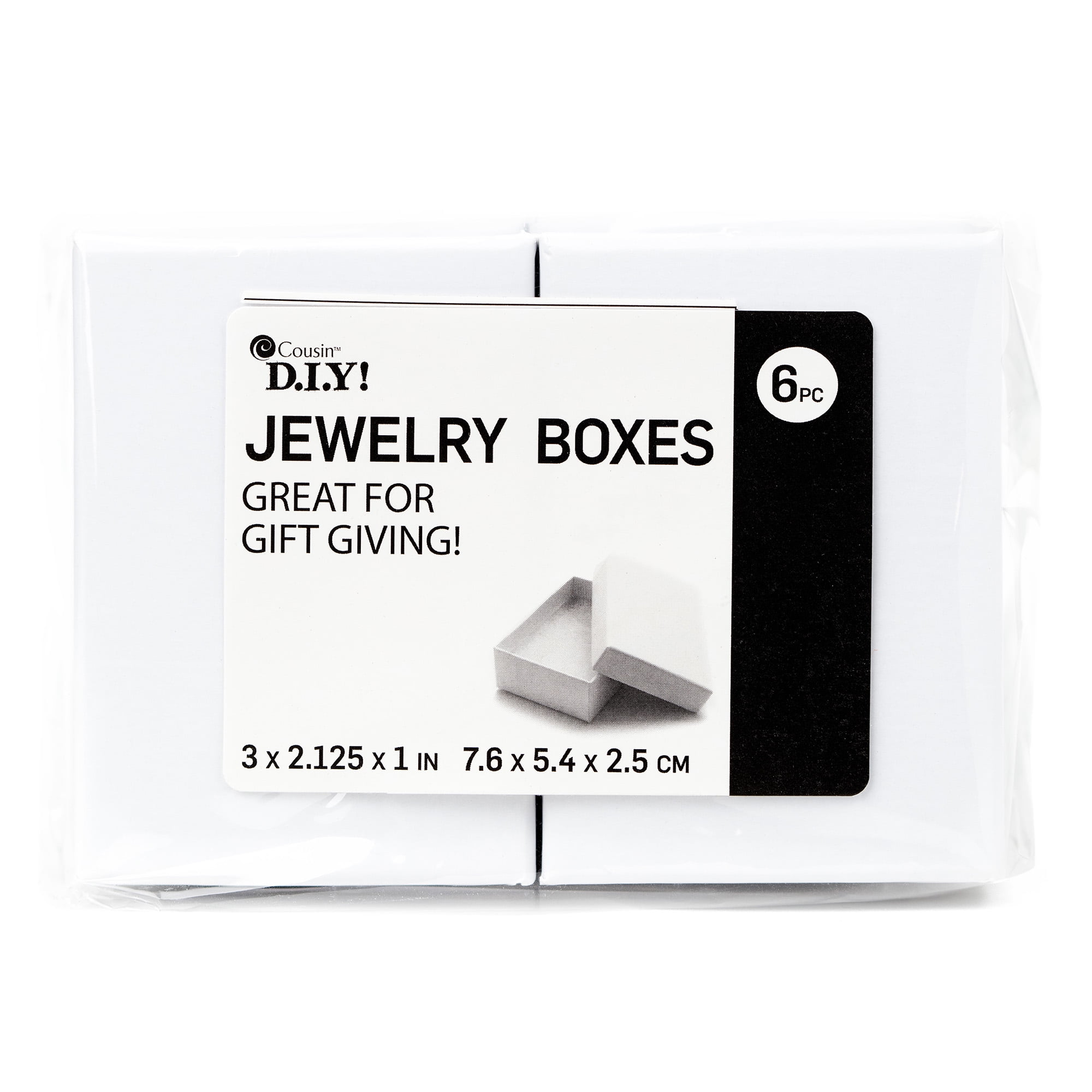 (4 pack) CousinDIY Small Rectangle 3x2in Paper Jewelry Boxes, White, Pendant/Earring, 69990135, 6 Piece