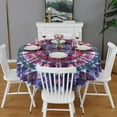 thumbnail image 2 of Colorful Tie Dye Pattern Round Tablecloth 60"x60",Wrinkle Wipeable Table Cloth for Kitchen Dining Room Picnic Patio Party, 2 of 6