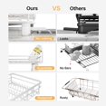 thumbnail image 4 of Escurridor de platos extensible grande para mostrador de cocina colador de platos de acero inoxidable con soporte para utensilios blanco, 4 of 8