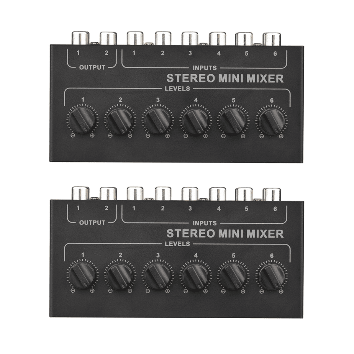 2X CX600 Mini Stereo 6 Channel Passive Mixer Portable Audio Mixer 6 in 2 Out Stereo Distributor Volume Control