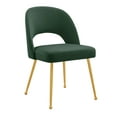 thumbnail image 3 of Chic Home Wilbern Dining Side Chair Velvet Upholstered Open Back Design Gold Plated Solid Metal Legs (Set of 2), Modern Contemporary, Green, 3 of 3