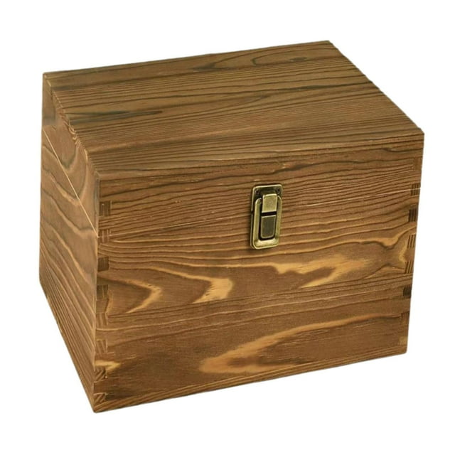 Caja de almacenamiento de madera con tapa abatible para manualidades, organizador de madera para joyería, pulseras y tiendas