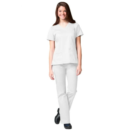 

Maevn BLOSSOM Mock Wrap Top & Multi Pocket Flare Leg Scrub Pant Set