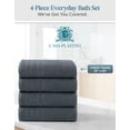 thumbnail image 3 of Casa Platino Bath Towels Set - 4-Pack Soft & Absorbent 100% Cotton Towels for Home, Spa, Gym & Travel - Cool Grey, 3 of 8