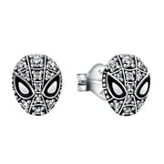 MAINSTREET CLASSICS Spiderman Face Mask Metal Stud Earrings