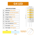 thumbnail image 2 of Dimmable G4 LED Light Bulbs 3W 35W Equivalent 300LM, Daylight White 6000K, JC Shape Size, G4 Bi-Pin Base, 10-Pack, 2 of 9