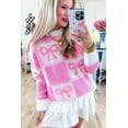 thumbnail image 6 of Redhotype Chic Plaid Sweater: Playful Pink Bow-Knot, Women's Style!, 6 of 8