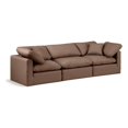 thumbnail image 1 of Meridian Furniture Indulge 94" Vegan Leather Modular Sofa in Brown, 1 of 9