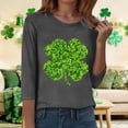 thumbnail image 7 of felwors Womens 3/4 Sleeve St. Patrick's Day T-Shirts Crew Neck Spring Graphic Tee Tops (Dark Gray, M), 7 of 7