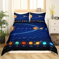 thumbnail image 2 of Space Bedding Set Full Size Solar System Duvet Cover Universe Themed Comforter Cover for Teens Outer Space Bedding Blue Space Galaxy Starry Sky Planet Print Bedspread Cover, 2 of 4