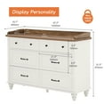 thumbnail image 2 of Wood Kids Dresser with 6 Drawers, Nursery Dresser Chest of Drawers, Mid-Century White Dresser for Bedroom, 47 Inch, 2 of 7