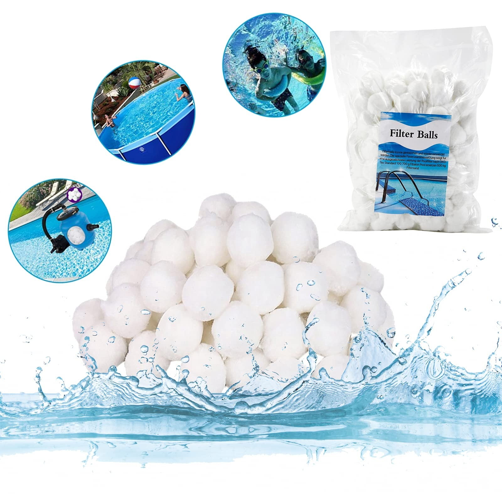 Filter Balls 700g Für Sandfilter Alternativ 25 Kg Filtersand Quarzsand Für Pool 