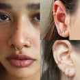 thumbnail image 3 of 20G 18G 16G Titanium Nose Ring Hoop, Cartilage Hoop Earrings for Women Men Silver Gold Nose Ring Septum Ring Tragus Conch Helix Daith Lip Piercing Jewelry 6mm/7mm/8mm/9mm/10mm (Gold-20g, 7mm), 3 of 9