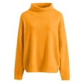 thumbnail image 2 of Casual Turtleneck Sweaters Long Sleeve Knit Pullover Tops for Women Fall Winter Comfort Lightweight Wear 2026 Yellow 2XL, 2 of 6