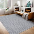 thumbnail image 2 of HOMERRY Indoor Washable 4' x 6' Area Rug Modern Plaid Rug for Living Room Non-Slip Floor Carpet for Bedroom, Dark Gray, 2 of 7