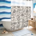 thumbnail image 5 of No Hook Shower Curtain, Grey Paisley Shower Curtains for Bathroom with See Through Top Window, Boho Flower Botanical Leaf Branch Waterproof & Washable Bath Curtain Stall 48"x72", 5 of 9