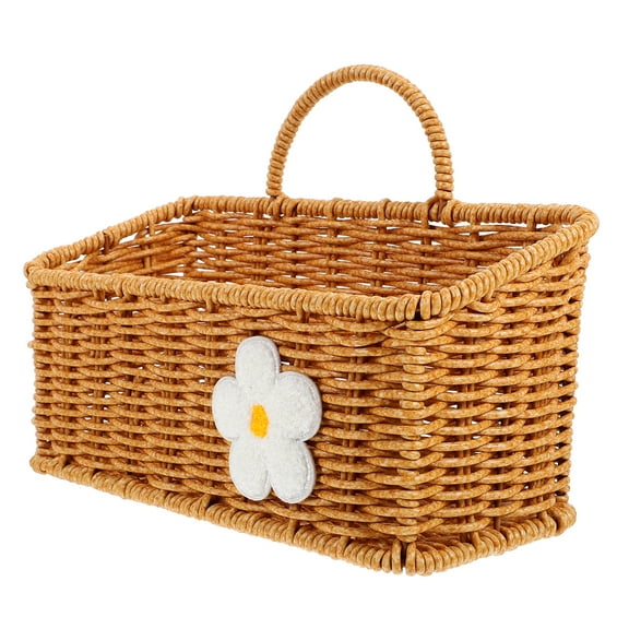 Wall Hanging Basket Boho Woven Storage Basket for Garlic Ginger Scallions Kitchen Supply