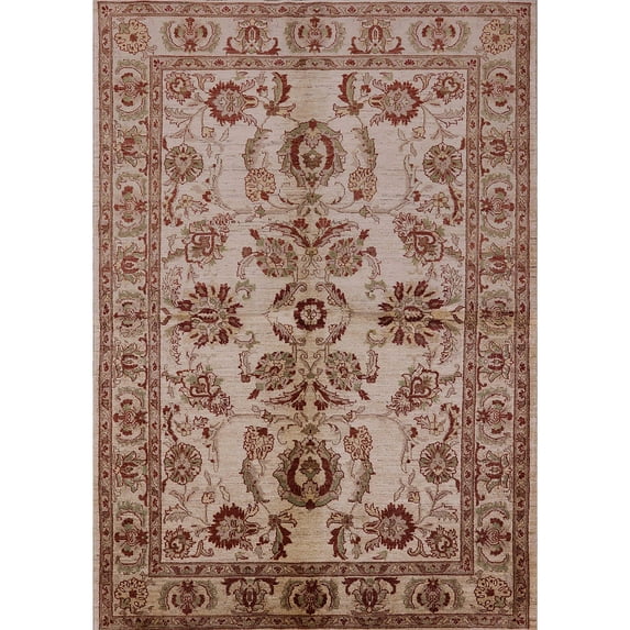 Ahgly Company Indoor Rectangle Mid-Century Modern Camel Brown Oriental Area Rugs, 5' x 7'