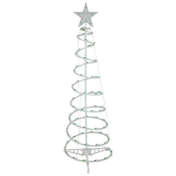 Northlight 4' Pre-Lit Spiral Outdoor Christmas Tree with Star Topper ...