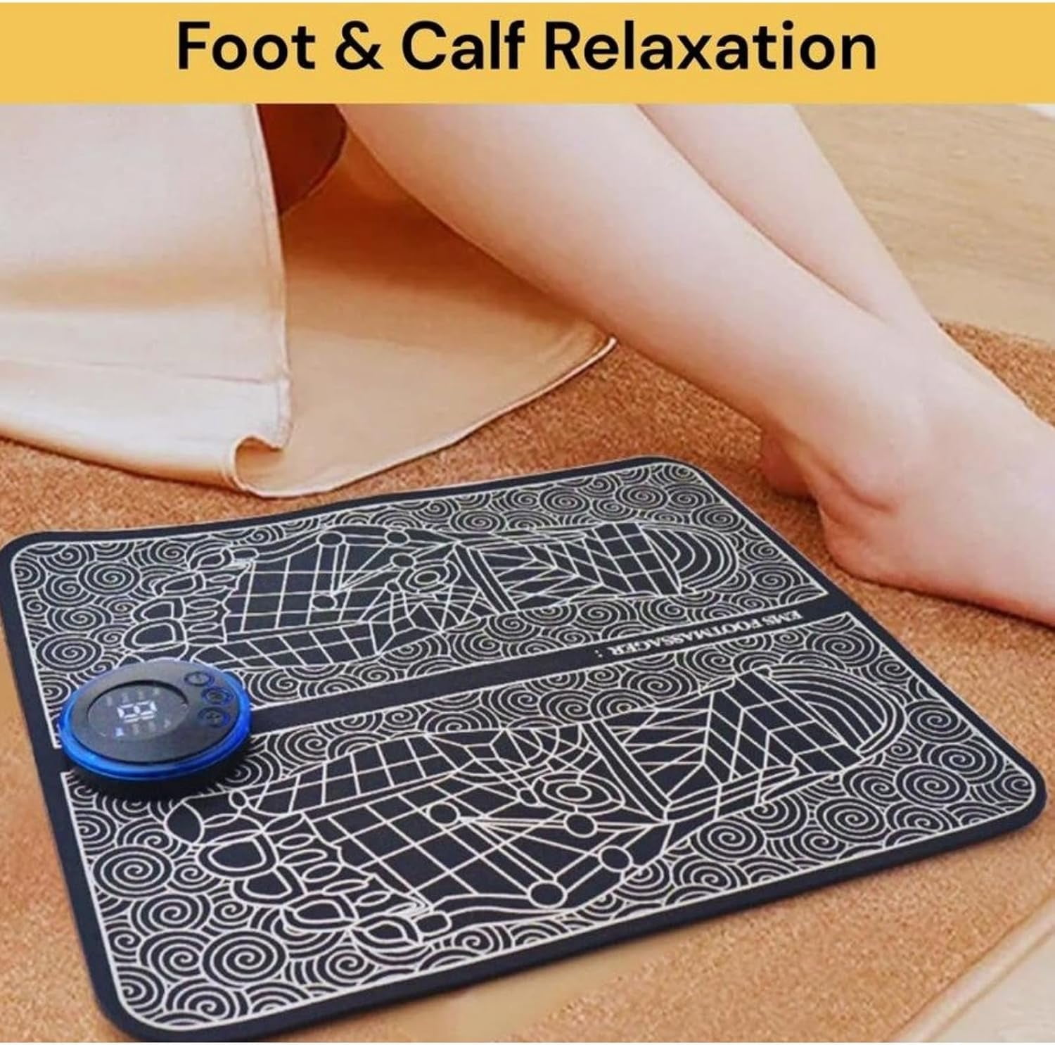 StepNura Foot Massager Mat with Remote, 8 Modes 19 Levels (Blue*2Pcs)
