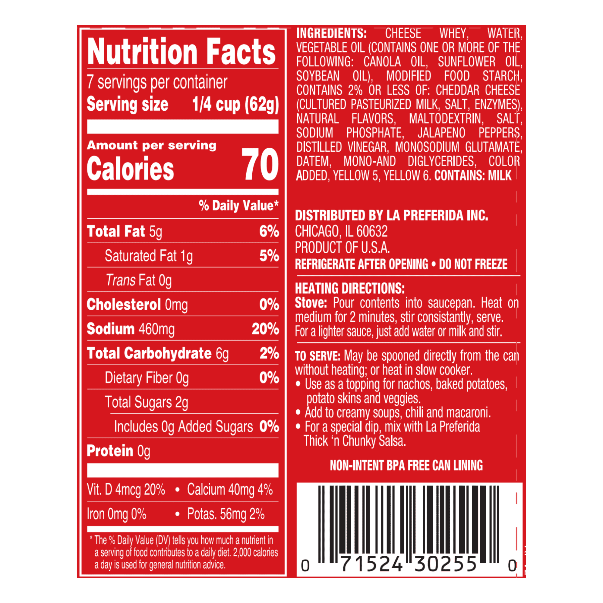 (12 pack) La Preferida Shelf Stable pourable Zesty Nacho Cheese Sauce, 15 oz Can,