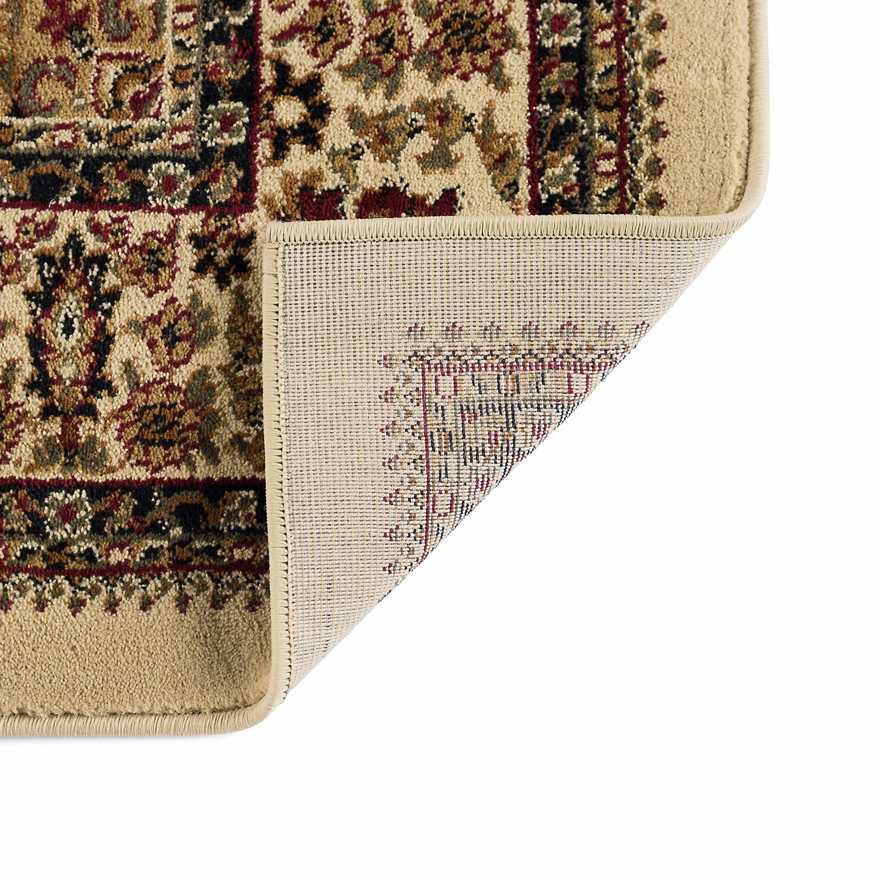 Sensation Transitional 9' x 12' Ivory and Scarlet Polypropylene Indoor Area Rug