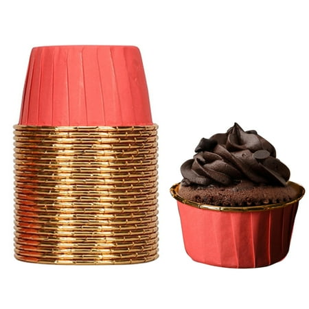 

Ksruee Cupcake Liners 50Pcs Aluminum Foil Cupcake Wrappers for Dessert Baking Supplies Heat-resistant Muffin Liners for Wedding Birthday Party Bakery