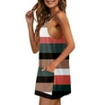 thumbnail image 6 of ShomPort Women's Casual Mini Dress Two Piece Outfits Sleeveless V-Neck Sundress and Biker Shorts Beach Vacation Sets, 6 of 6