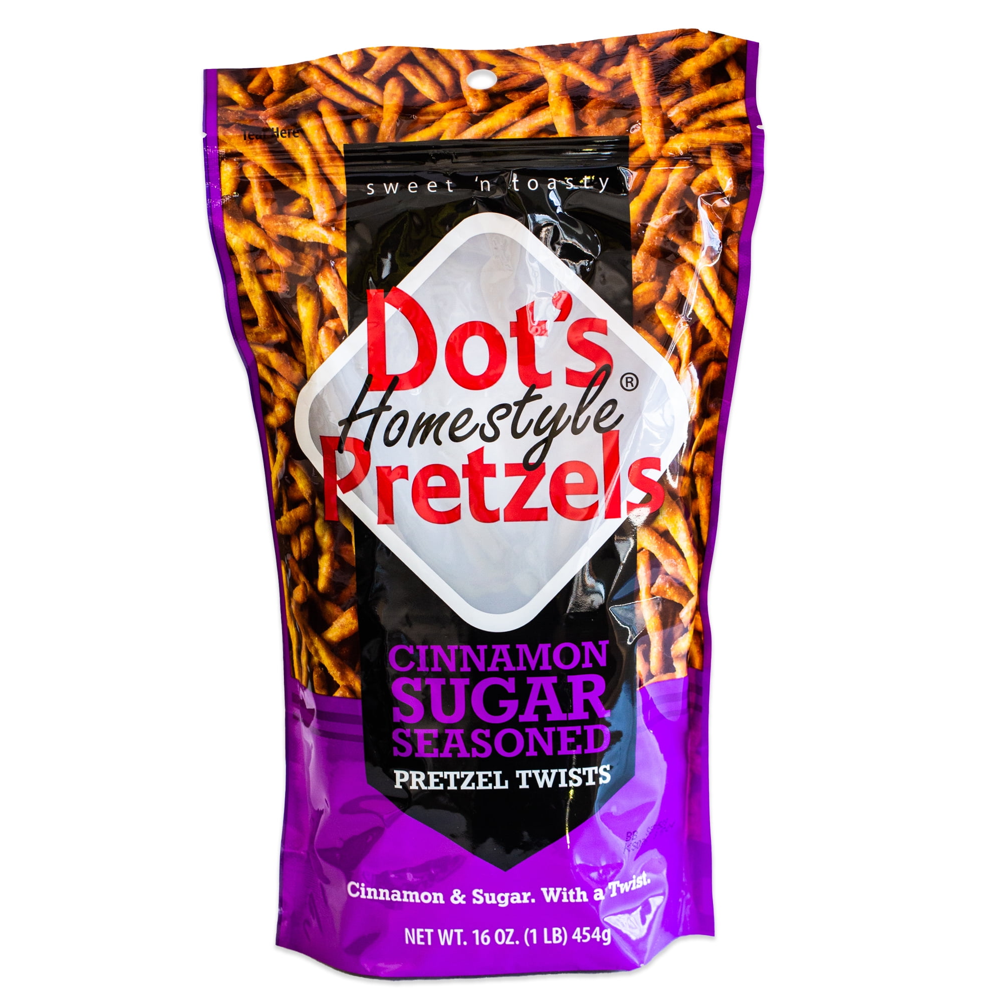 Dot's Cinnamon Sugar Pretzel Twists Coated with Delicious Cinnamon