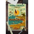thumbnail image 2 of Pismo Beach, California, Geometric, Blue Sky (12x18 Wall Art Poster, Room Decor), 2 of 3