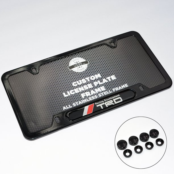 Black Stainless Steel Front Rear TRD Emblem For Toyota Scion License