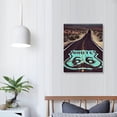 thumbnail image 4 of Acheng Route 66 Canvas Wall Art California's Mojave Desert Road Scenery Pictures Prints American Wild Western Mountain Painting Decor Framed Black Teal 16x20 in, 4 of 5