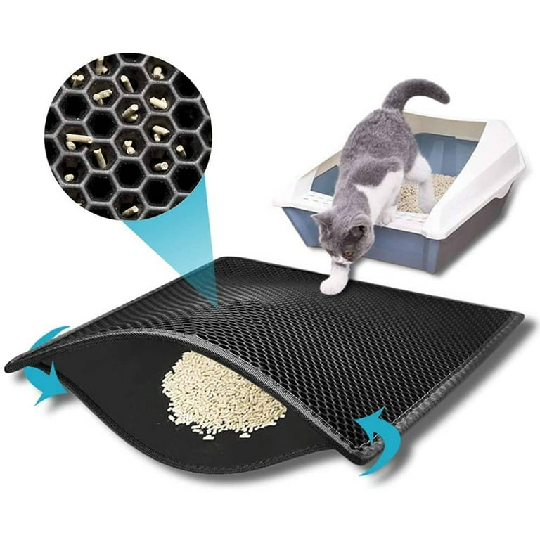  Waterproof Cat Litter Box Mat: Easy Clean Kitty Litter Mat -  Under Cat Litter Box Mat - Cat Litter Trapper for Floor - Urine Proof Litter  Mat : Pet Supplies