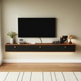 thumbnail image 4 of FloatiCasa 47-Inch Floating TV Stand, Wall Mounted Shelf, for TVs up to 50", Black Red Oak Veneer, 4 of 12