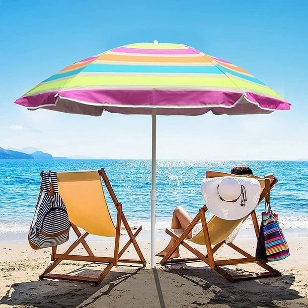 1.4m 4.6ft Portable Beach Umbrella UPF 50 Protection Windproof