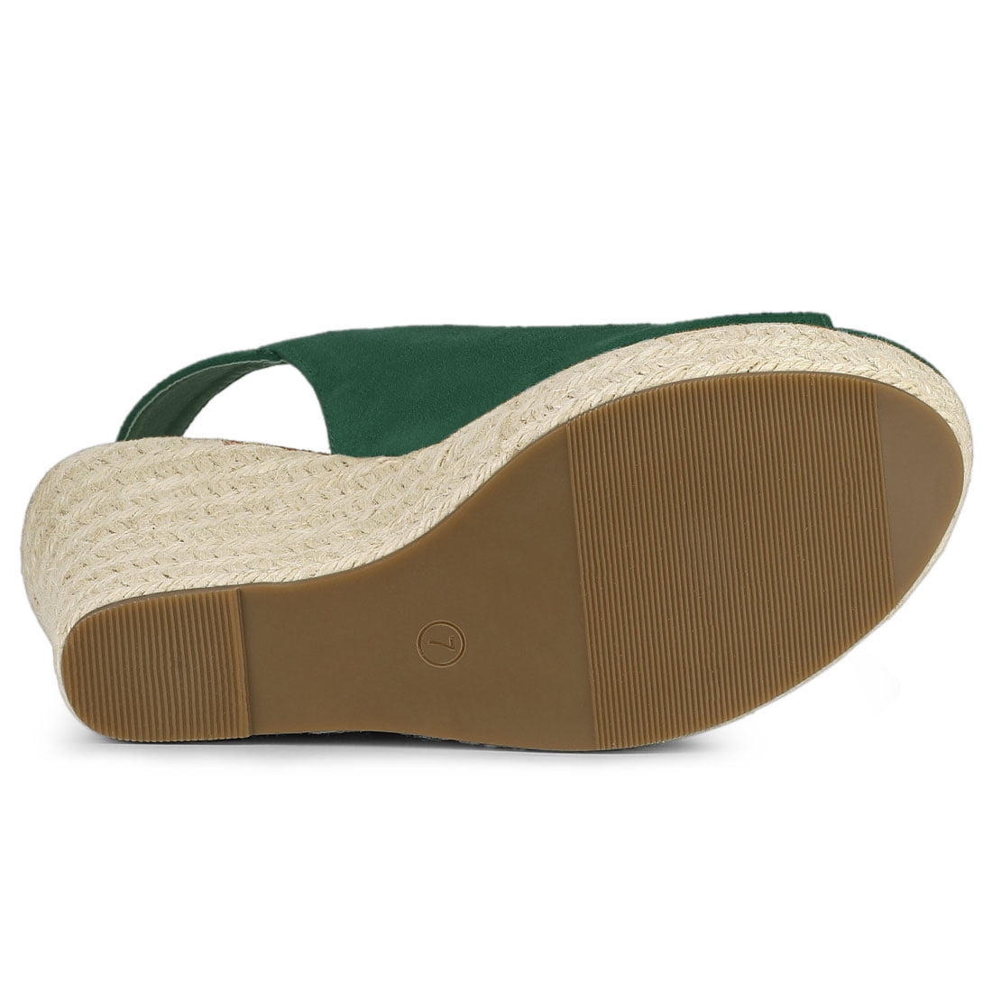 DARING DIVA Slingback Platform Wedges Heel Espadrille Wedge Sandals Emerald Green 8