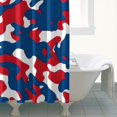thumbnail image 4 of Red Blue Camo Bold Shapes Pattern Shower Curtain 84"x72" ,Bathroom Decorative Shower Curtains Set with 12 Hooks,Modern Waterproof Washable Shower Curtain, 4 of 6