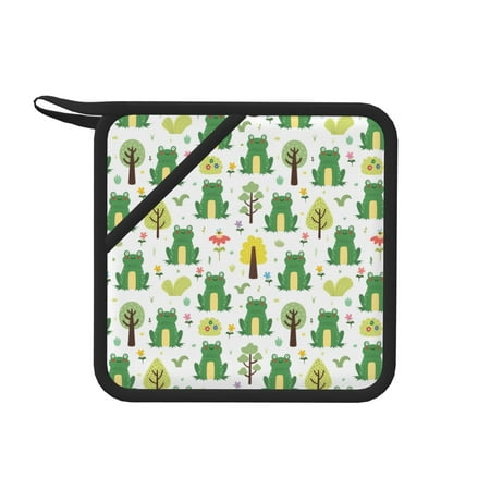 

Sikiie Funny Toad Pot Holders Kitchen Insulation Mats Heat Resistant Pot-Holder Oven Anti-Scald Pads for Cooking Baking 7.1*7.1inch