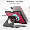 thumbnail image 4 of FJLBDE Case for iPad Pro 11 Inch (M4 2024/M5 2025), 360 Rotating Stand iPad Protective Case Cover with Auto Wake/Sleep, Red, 4 of 7
