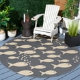 thumbnail image 2 of SAFAVIEH Courtyard Trena Fishes Indoor/Outdoor Area Rug, Dark Grey/Beige, 6'7" x 6'7" Round, 2 of 8