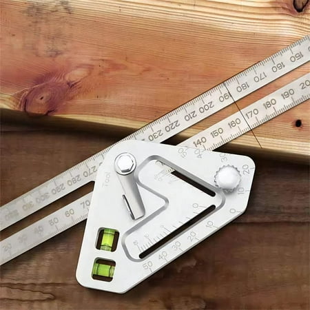 

Multi-Functional Woodworking Ruler 2023 New Stainless Steel Woodworking Triangle Ruler Premium Adjustable Protractor Measure Layout Tool Metal Protractor Edge Finder (3 Pcs)